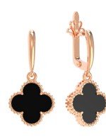 Серьги из золота c ониксом