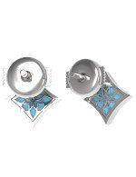 Серьги из белого золота c бриллиантами и бирюзой