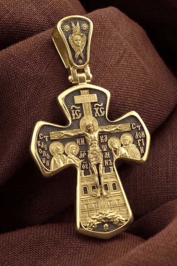 Крест из лимонного золота