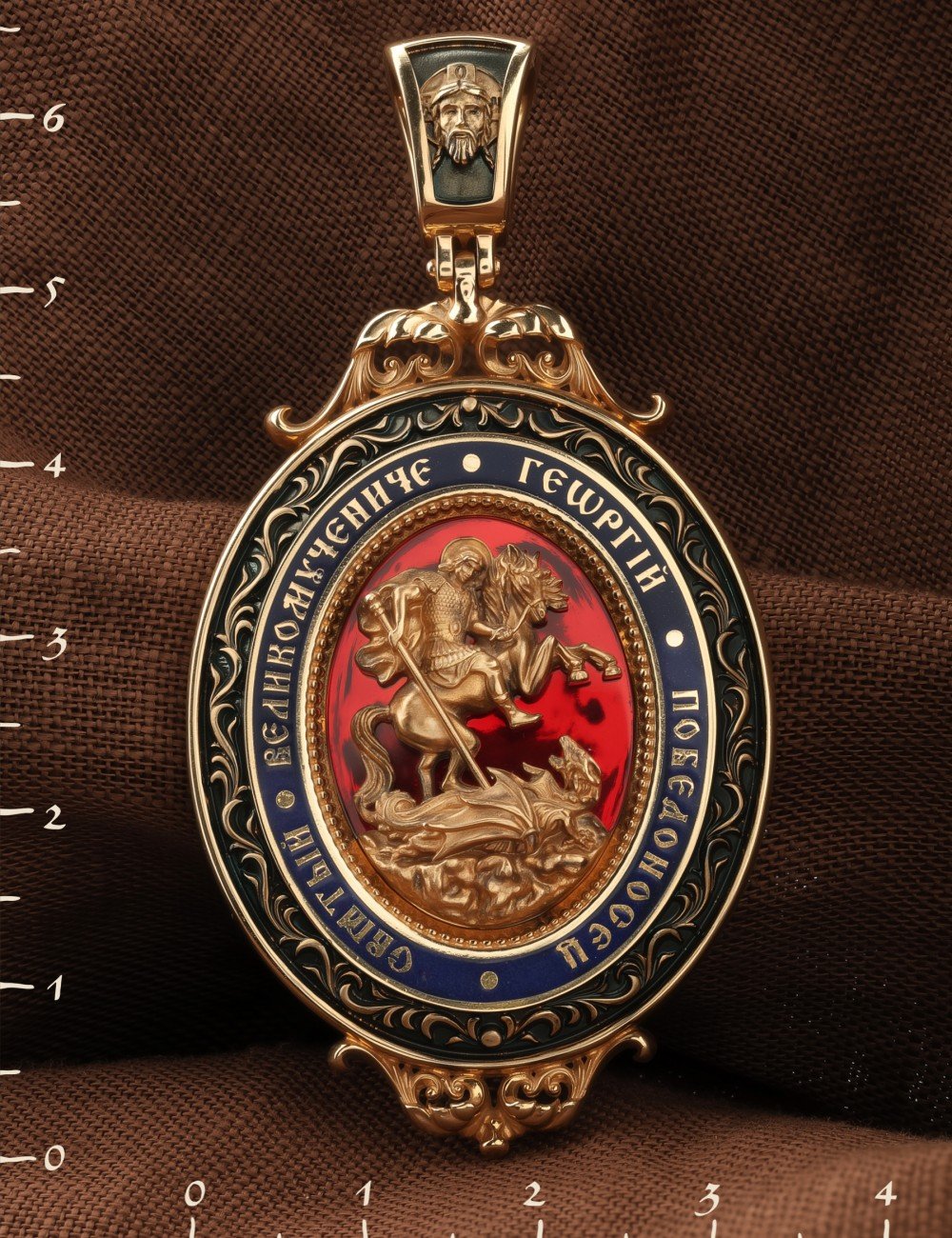 Образок из золота c эмалью