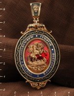 Образок из золота c эмалью