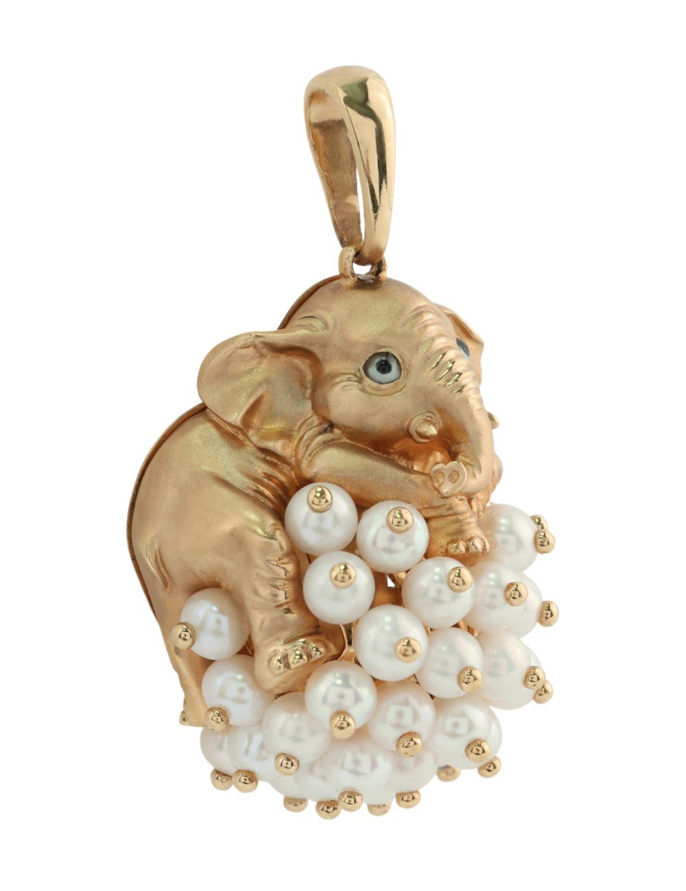 Подвеска из золота c эмалью и жемчугом