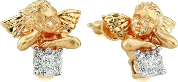 Серьги из лимонного золота c бриллиантами