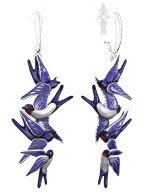 Серьги из белого золота c эмалью