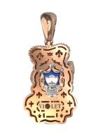 Подвеска из золота c эмалью, бриллиантами и рубином