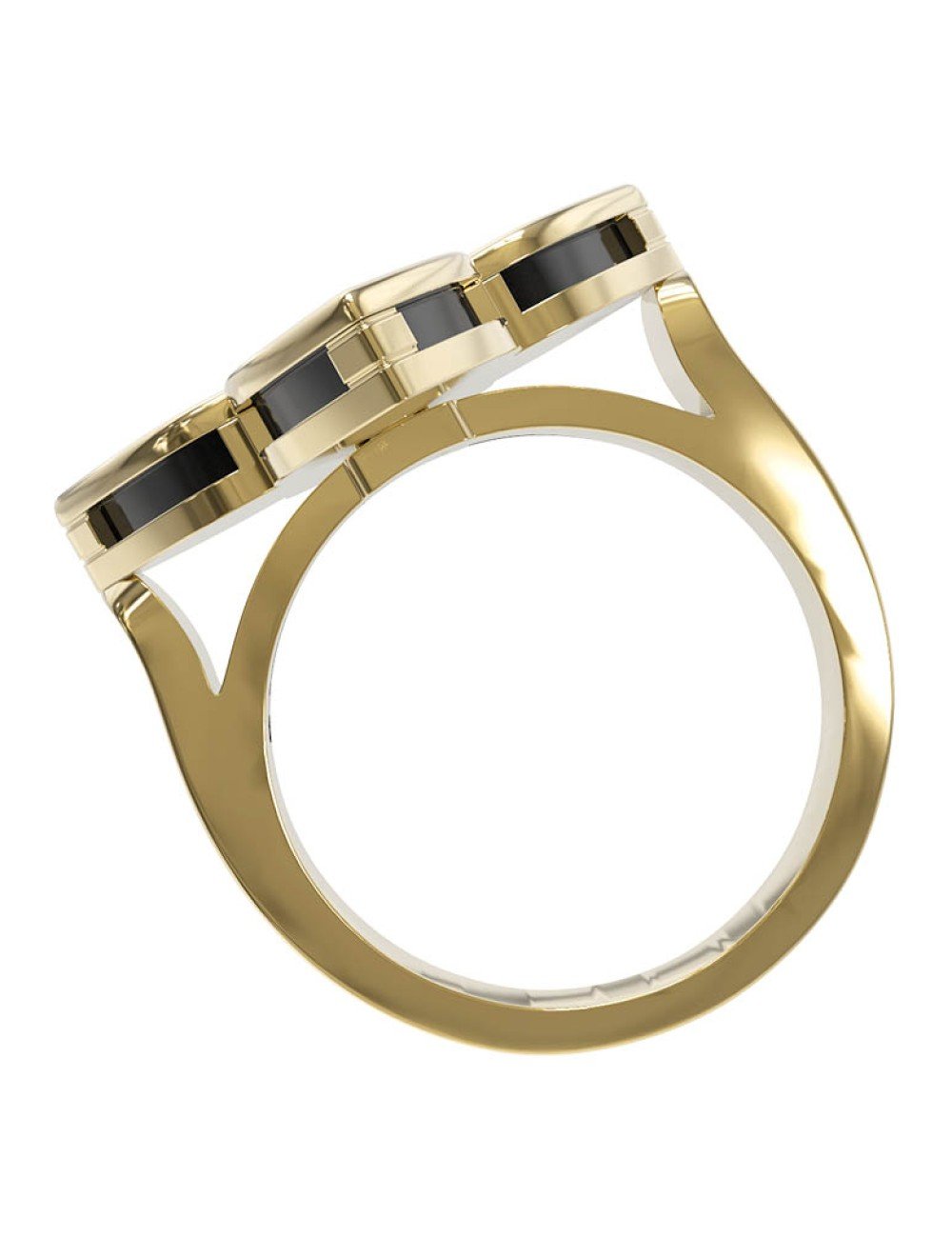 Кольцо из лимонного золота c бриллиантами и ониксом