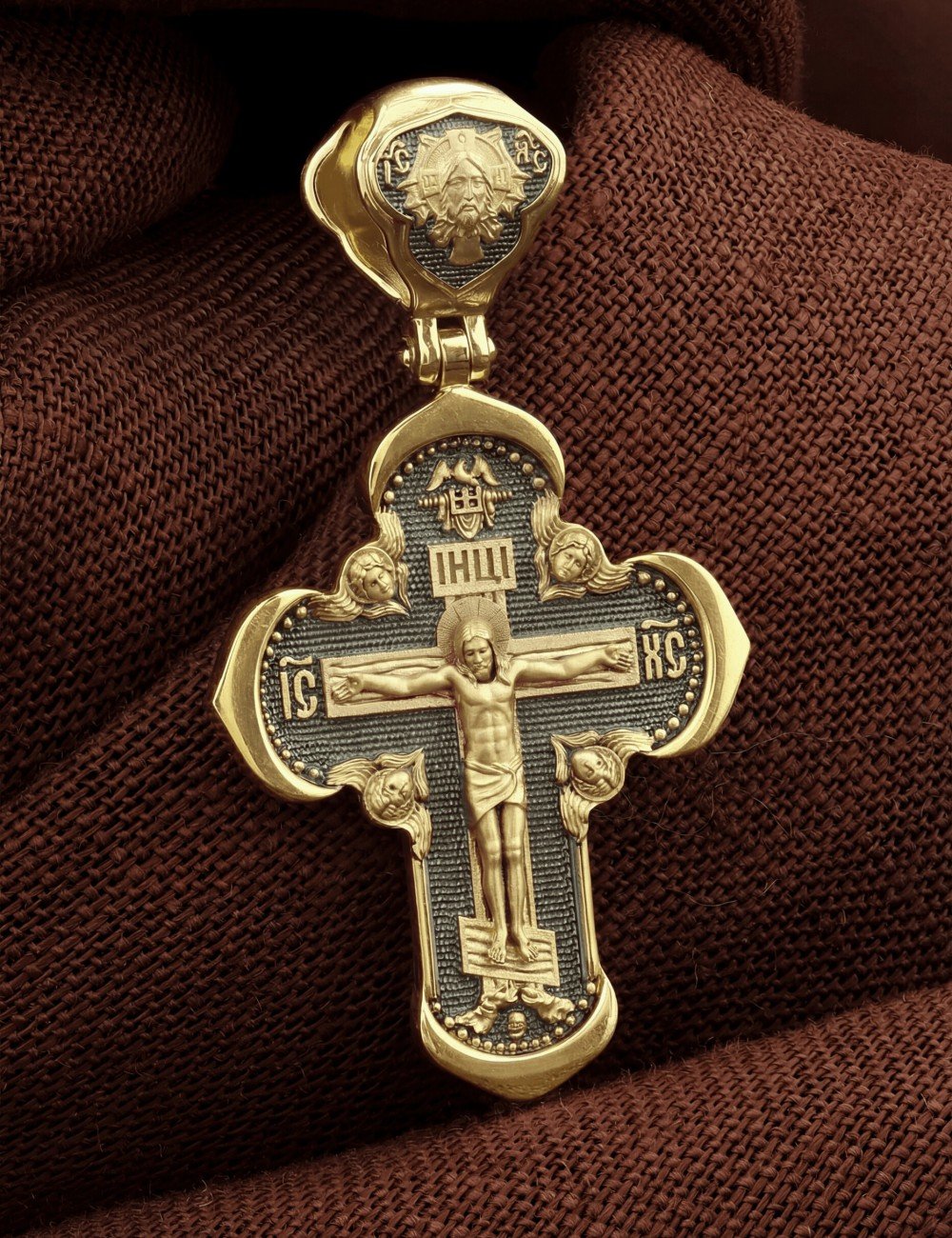 Крест из лимонного золота