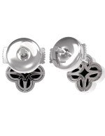 Серьги из белого золота c бриллиантами и ониксом