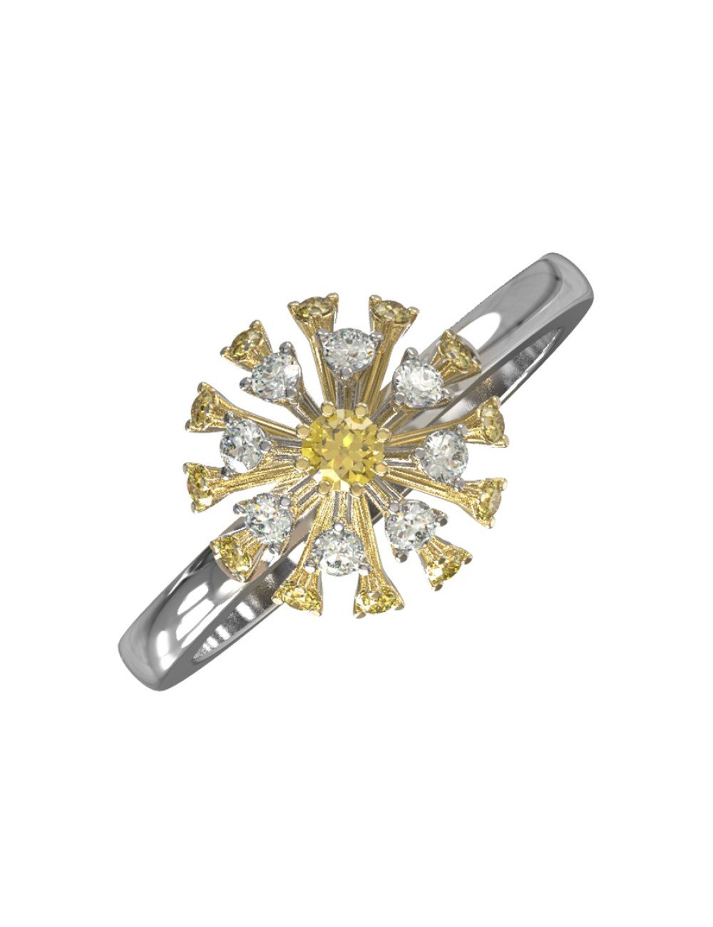 Кольцо из белого золота c бриллиантами