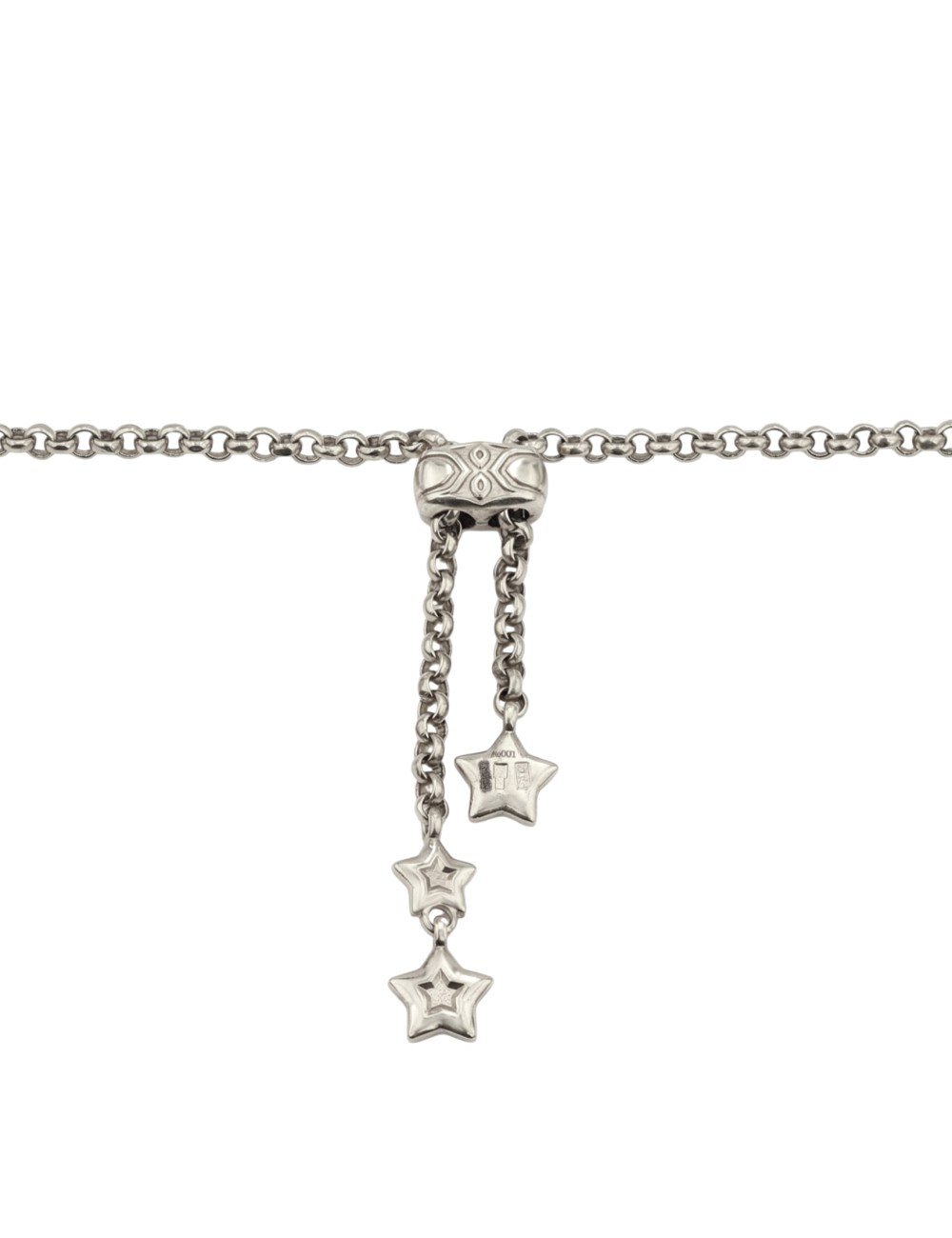 Колье из белого золота c ониксом и перламутром