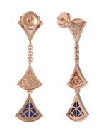 Серьги из золота c бриллиантами, лазуритом и перламутром