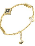 Браслет из лимонного золота c ониксом и перламутром