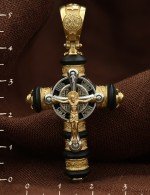 Крест из лимонного золота c ониксом