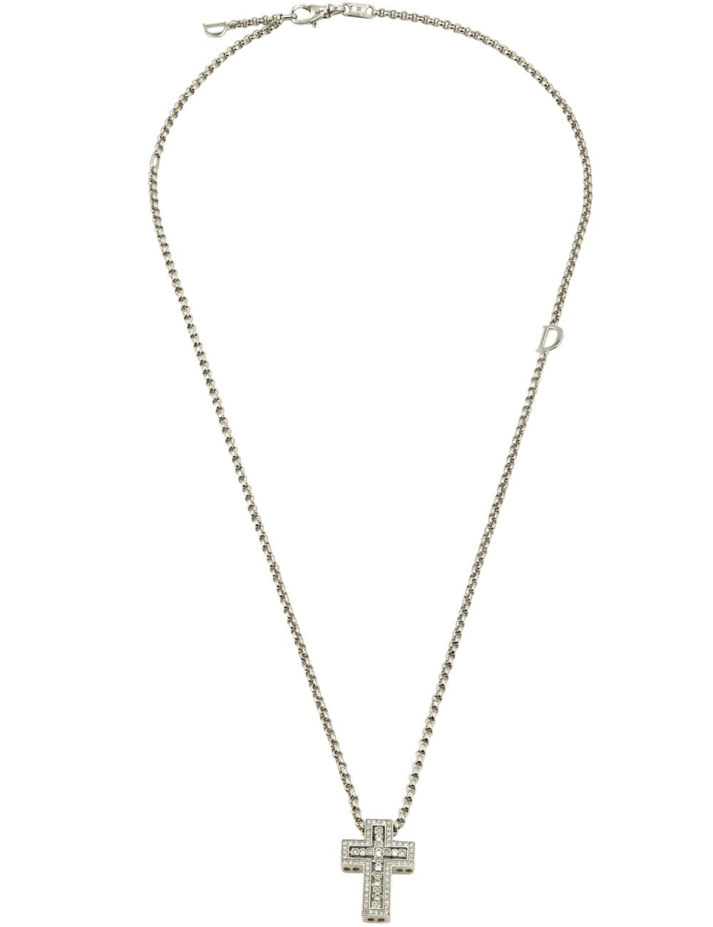 Крест из белого золота c бриллиантами