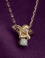 Колье из лимонного золота c бриллиантами