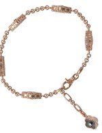 Браслет из золота c бриллиантами, ониксом и перламутром