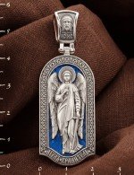 Образок из белого золота c эмалью