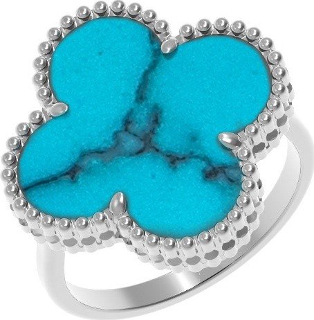 Кольцо из белого золота c бирюзой