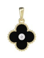 Подвеска из лимонного золота c бриллиантами и ониксом