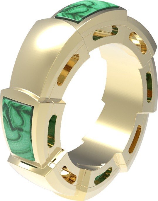 Подвеска из лимонного золота c малахитом