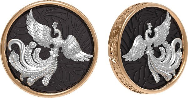 Серьги из золота c эбеновым деревом