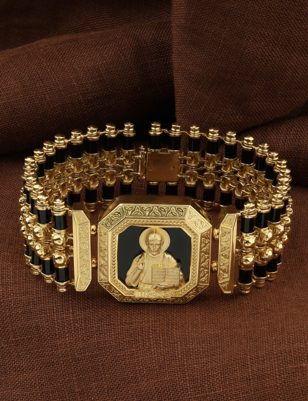 Браслет из лимонного золота c ониксом