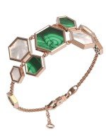 Браслет из золота c малахитом и перламутром