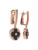 Серьги из золота c бриллиантами и ониксом