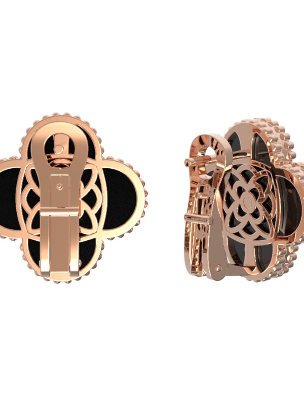 Серьги из золота c бриллиантами и ониксом