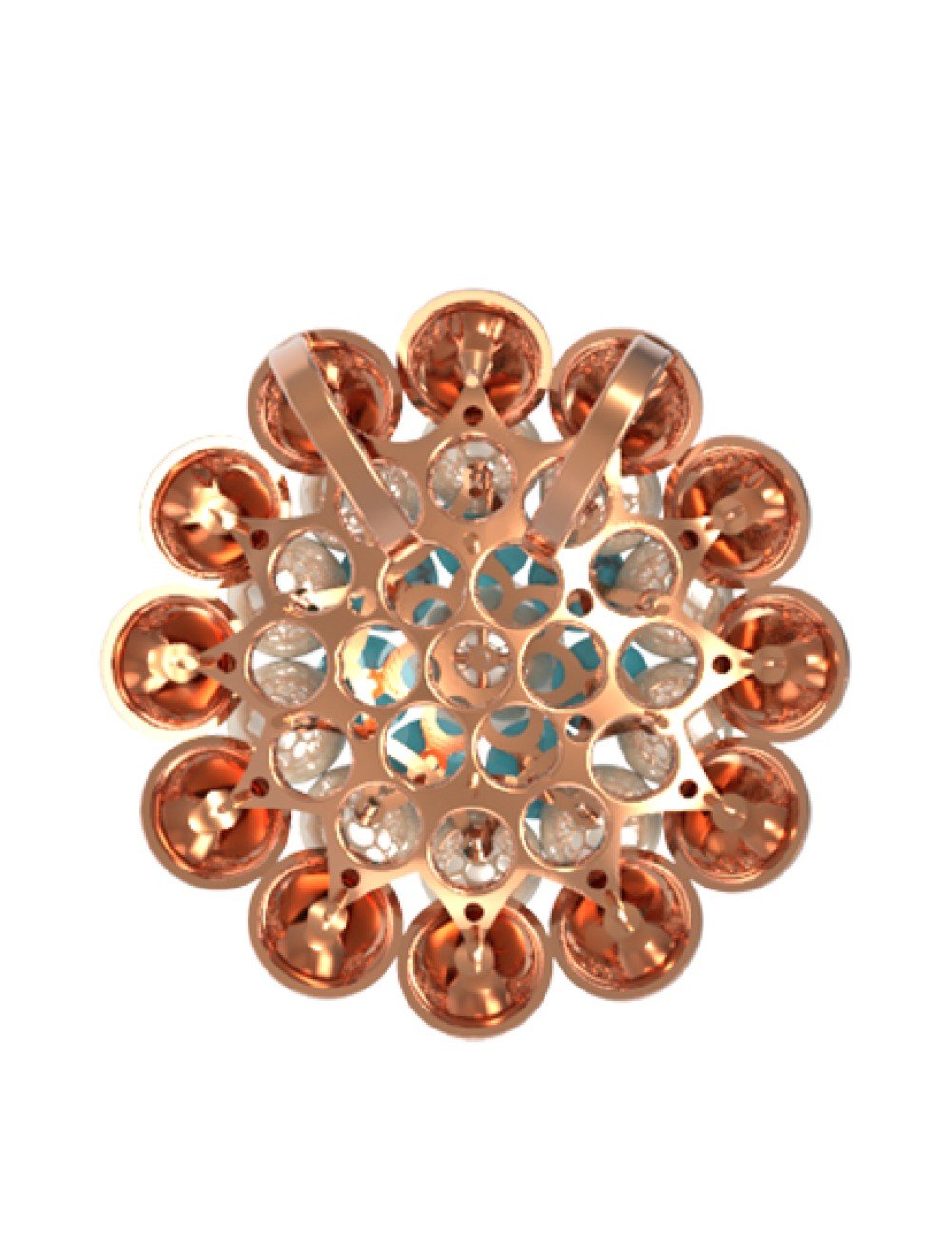 Подвеска из золота c бирюзой и перламутром