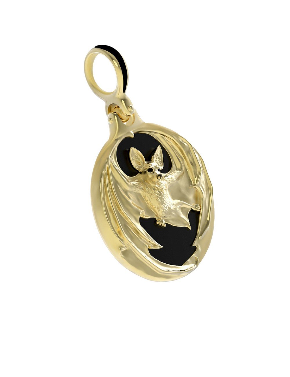 Подвеска из лимонного золота c эмалью и ониксом