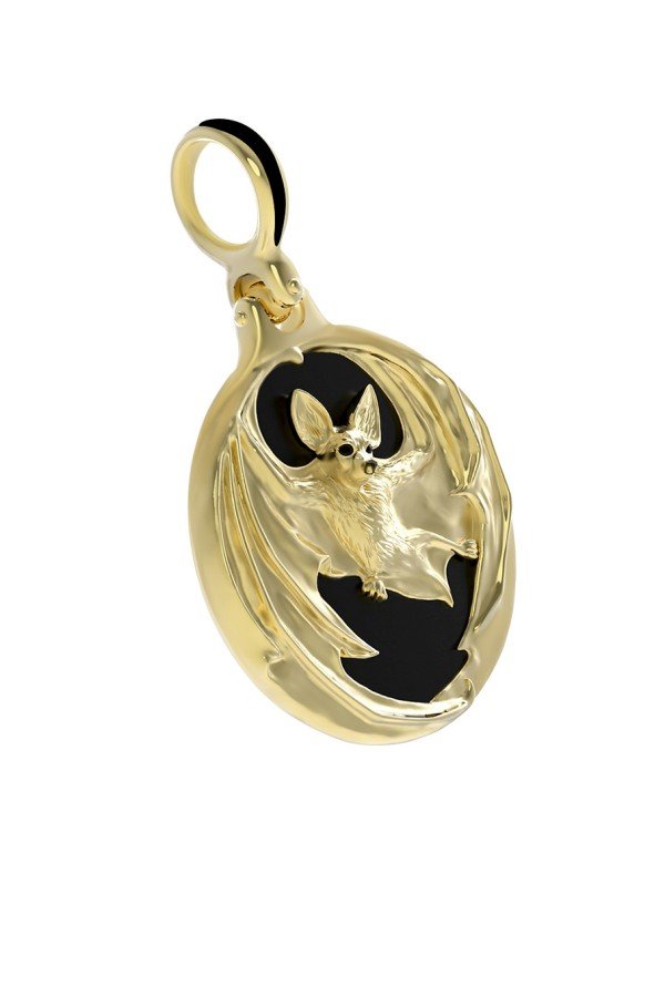 Подвеска из лимонного золота c эмалью и ониксом