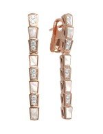 Серьги из золота c бриллиантами и перламутром