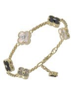 Браслет из лимонного золота c бриллиантами, ониксом и перламутром
