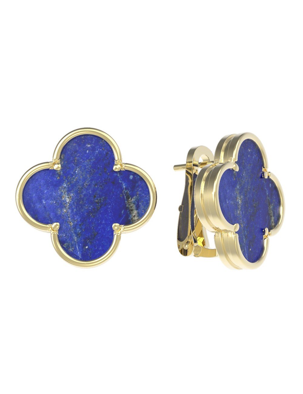 Серьги из лимонного золота c лазуритом