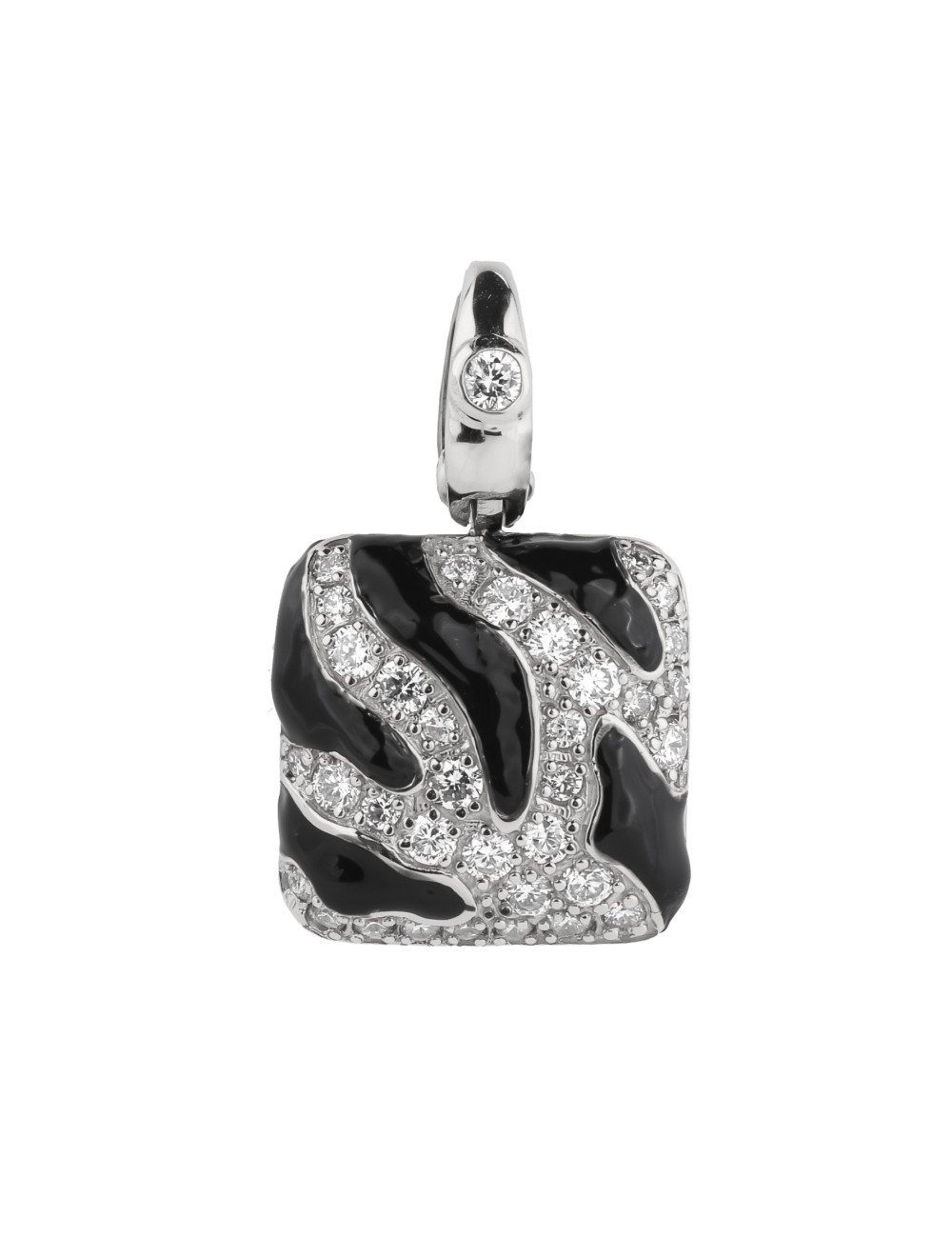 Подвеска из белого золота c эмалью и бриллиантами