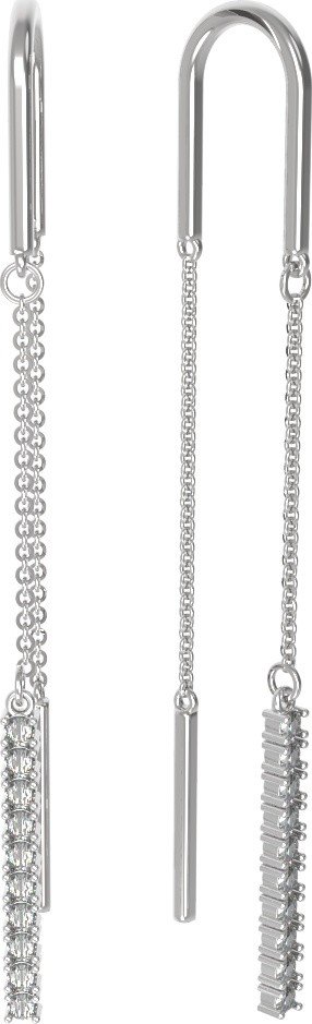 Серьги из белого золота c бриллиантами