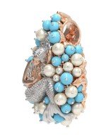 Подвеска из золота c жемчугом и бирюзой