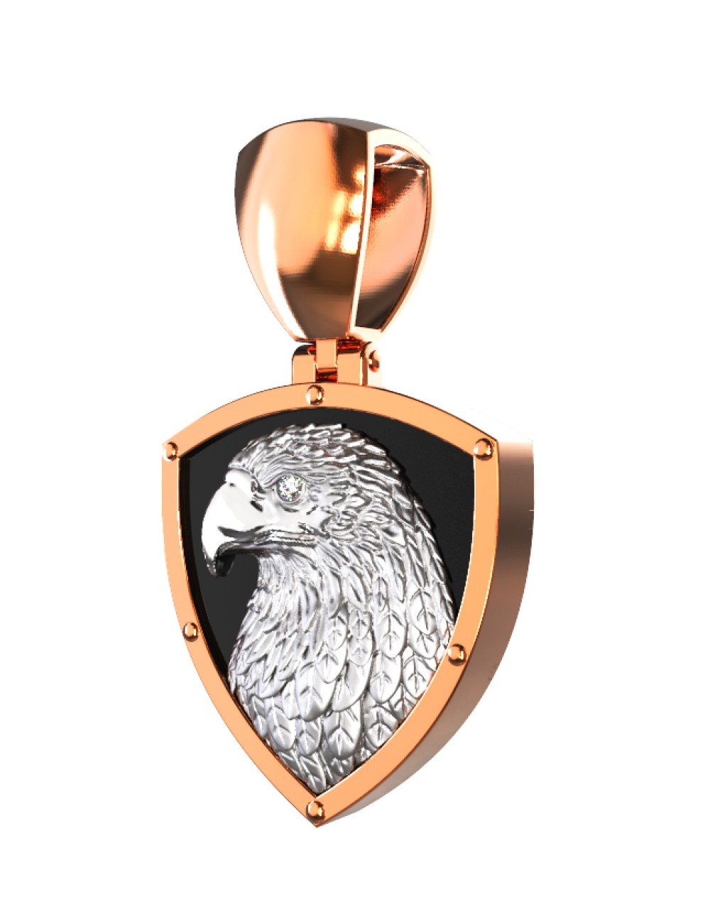 Подвеска из золота c бриллиантами и ониксом