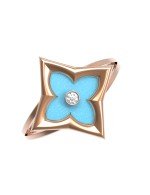 Кольцо из золота c бриллиантами и бирюзой