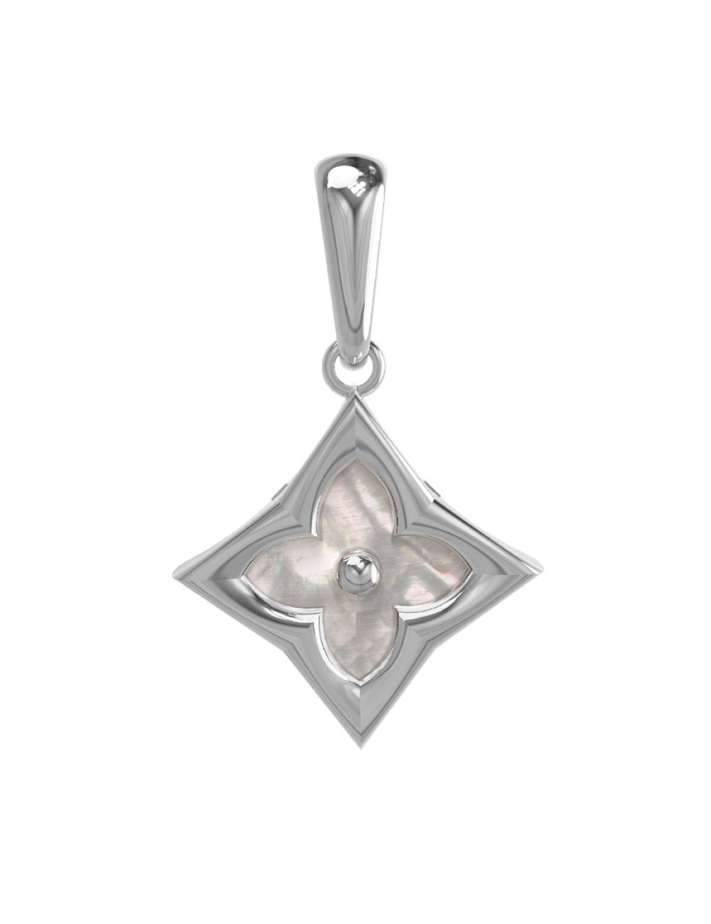 Подвеска из белого золота c перламутром