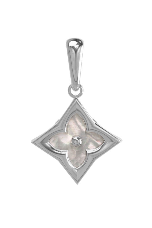 Подвеска из белого золота c перламутром