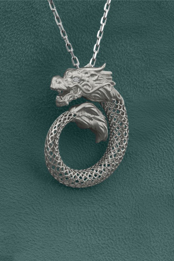 Подвеска из белого золота c бриллиантами