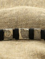 Браслет из серебра c кожаным шнурком