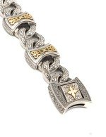 Браслет из серебра и золота c рубином