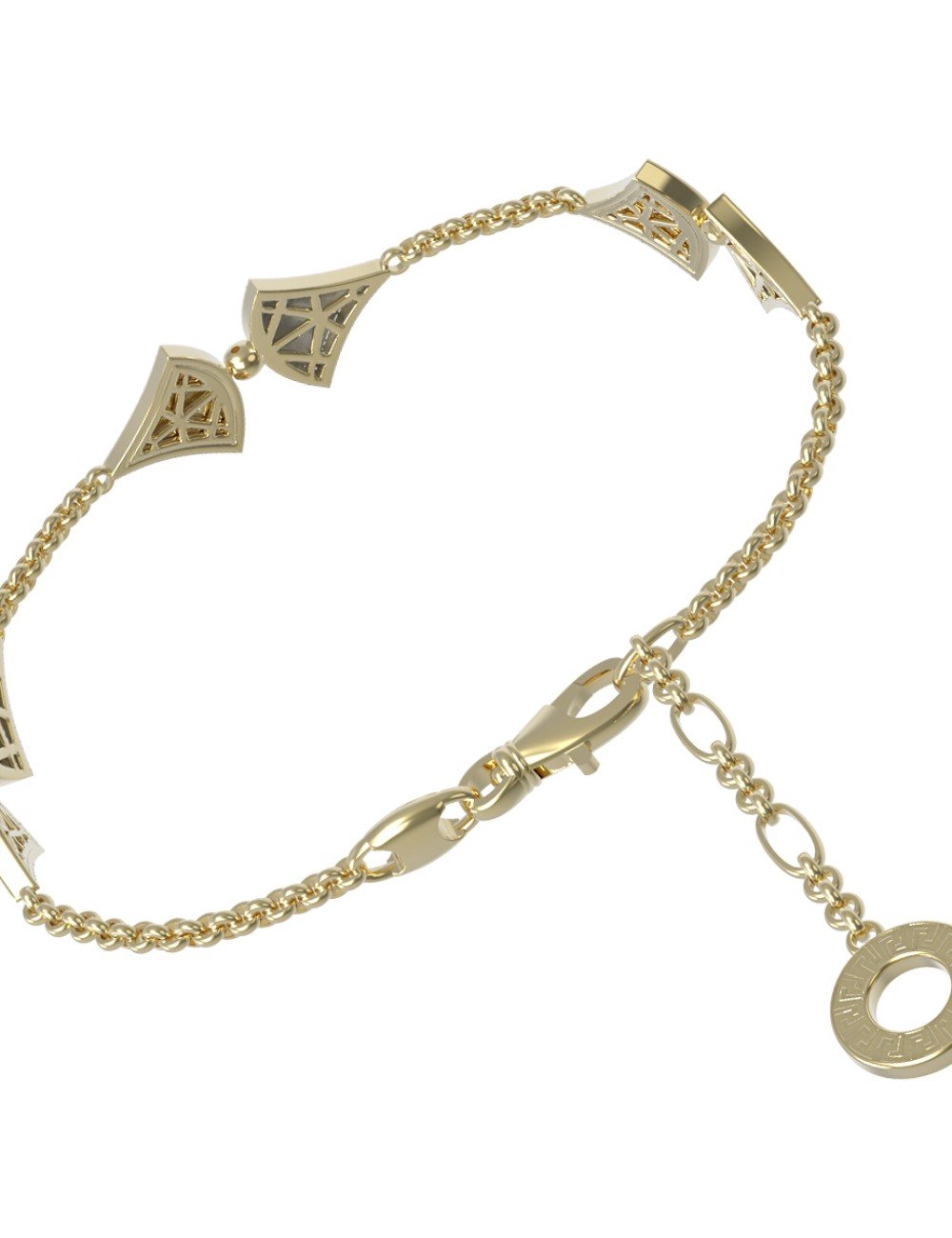 Браслет из лимонного золота c бриллиантами и перламутром