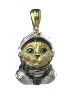 Подвеска из лимонного золота c эмалью, бриллиантами и рубином