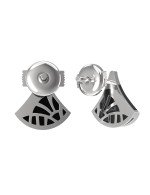 Серьги из белого золота c бриллиантами и ониксом