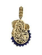 Подвеска из лимонного золота c эмалью и лазуритом