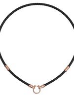 Гайтан из золота c кожаным шнурком